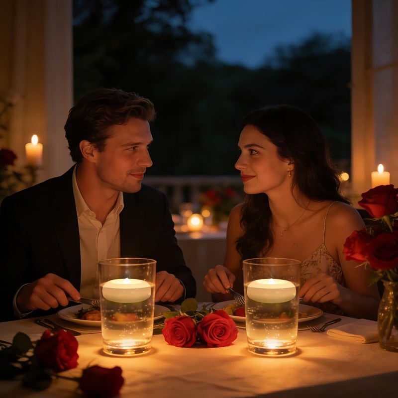 Aignis 24 Flameless LED Floating Candles, 3-Inch Plastic Battery Operated Tealights, Glow Time Over 120 Hours, Cozy Romantic White Light, Suitable for Pool/Bathtub/Hot Bath/Valentine's Day - Image 2